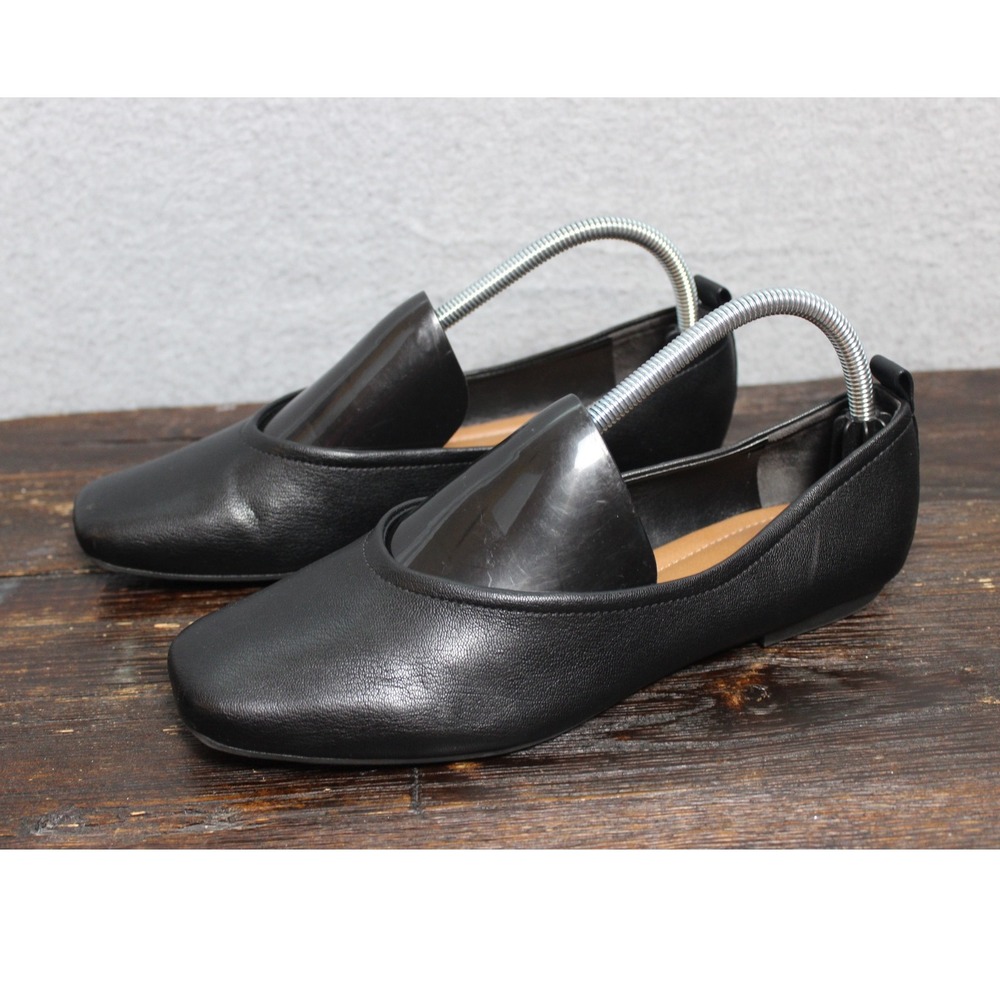 Nordstrom Rack Womens‎ Square Toe Flat Black Shoe Size 9M